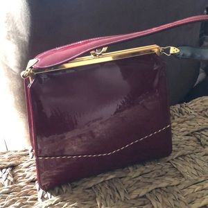 Vintage patent red handbag